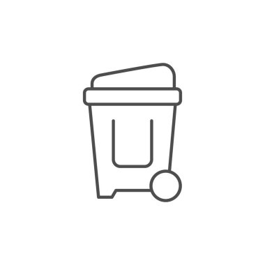 Çöp kutusu ana hatları simgesi çizer