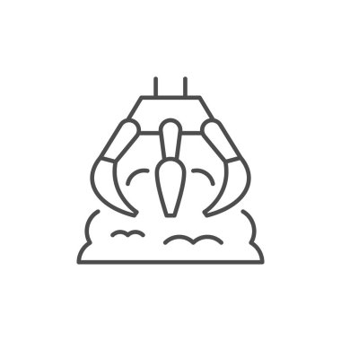 Robotik pençe çizgi ana hatları simgesi