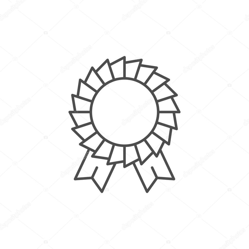 Award medal line outline icon