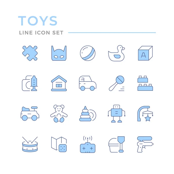 Establecer iconos de línea de color de juguetes — Archivo Imágenes Vectoriales