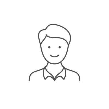 Genç adam çizgi ana hatları simgesi