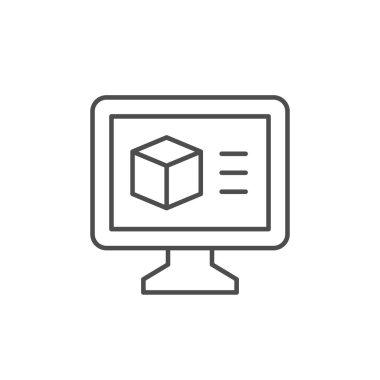 3B tasarım çizgisi ana hatları simgesi