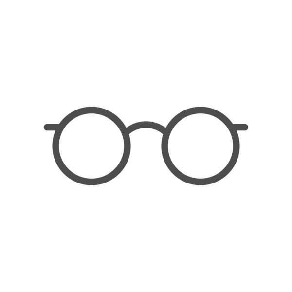 Gafas redondas icono de glifo o silueta marco gafas — Vector de stock