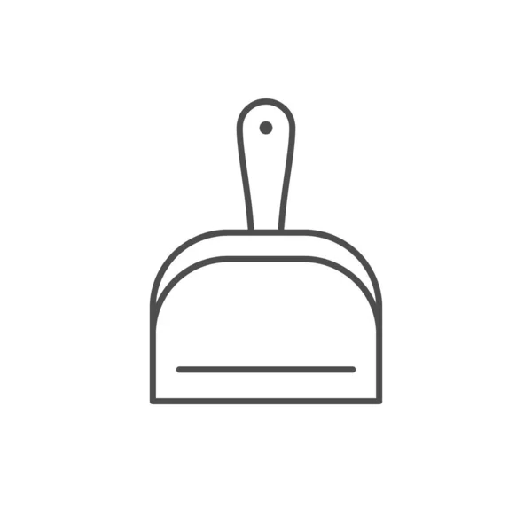 Nettoyage dustpan ligne icône de contour isolé sur blanc — Image vectorielle