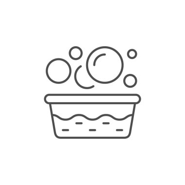 Sabun sud çizgi ana hatları simgesi beyaz üzerinde izole