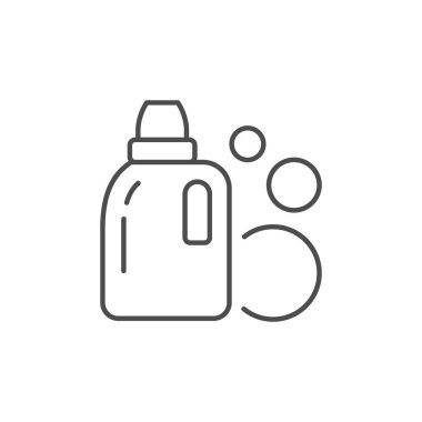 Temizleme aracı satır ana hatları simgesi beyaz üzerinde izole