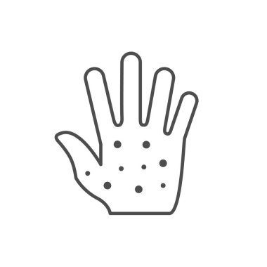 Deri döküntüsü çizgi ana simgesi beyaz üzerinde izole