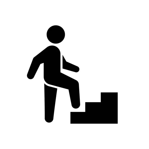 Περπατώντας επάνω πρόσωπο glyph εικονίδιο απομονώνονται σε λευκό — Διανυσματικό Αρχείο