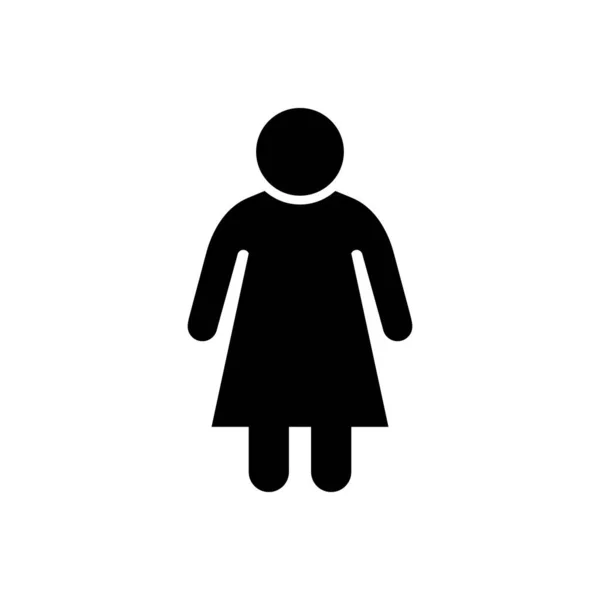 Woman or female glyph icon — Stock Vector