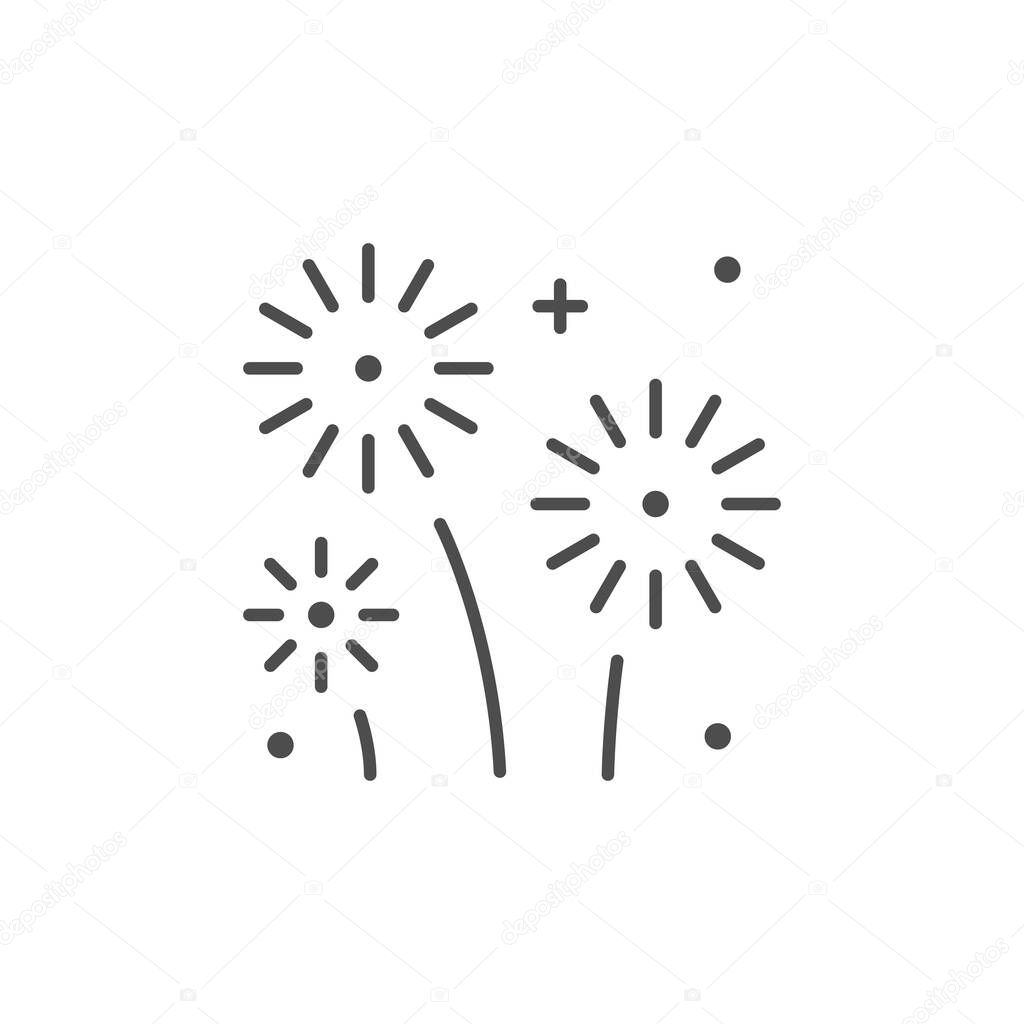 Firework burst line outline icon