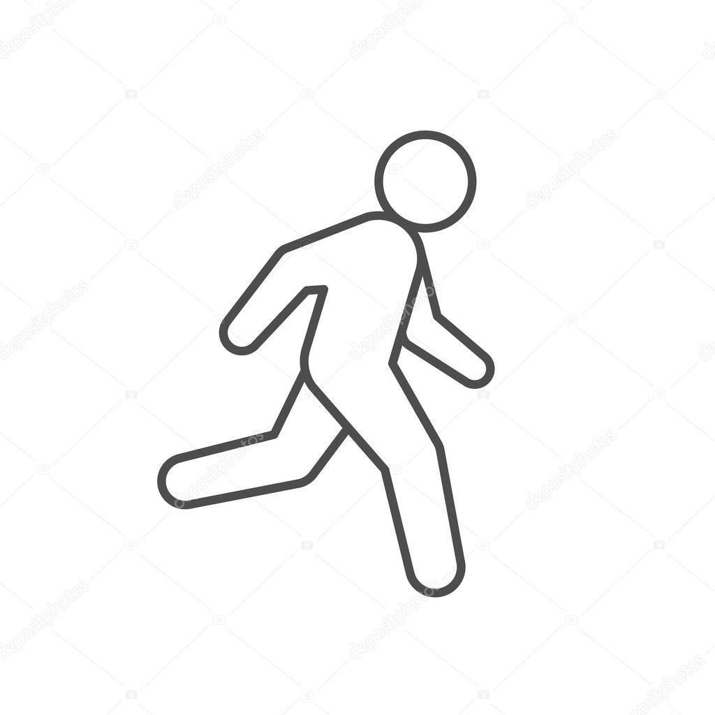 Running person or runner line icon