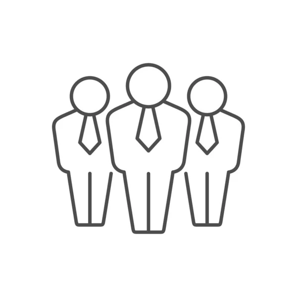 Grupo de personas o icono de línea de equipo — Vector de stock