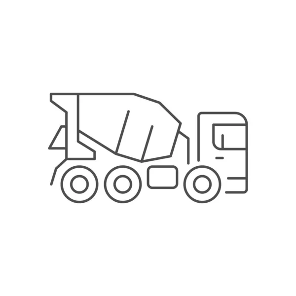 Concrete mixer truck line outline icon — Stock vektor