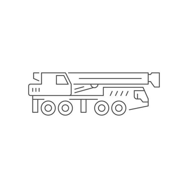 Ciężarowy żuraw ruchomy linii ikona — Wektor stockowy