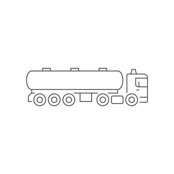 Tanker trailer truck line outline icon — Stok Vektör