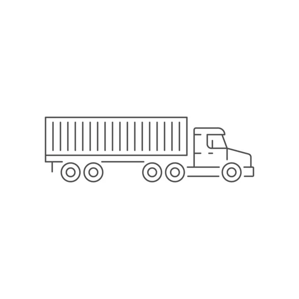 Піктограма лінії контейнера причепа вантажівки — стоковий вектор
