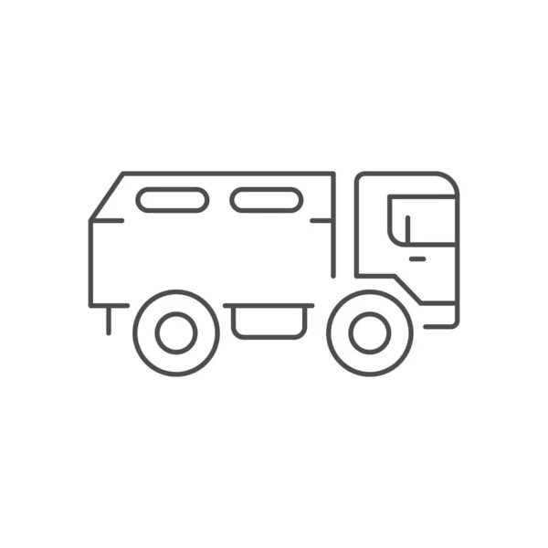 Militaire off-road truck lijn pictogram — Stockvector