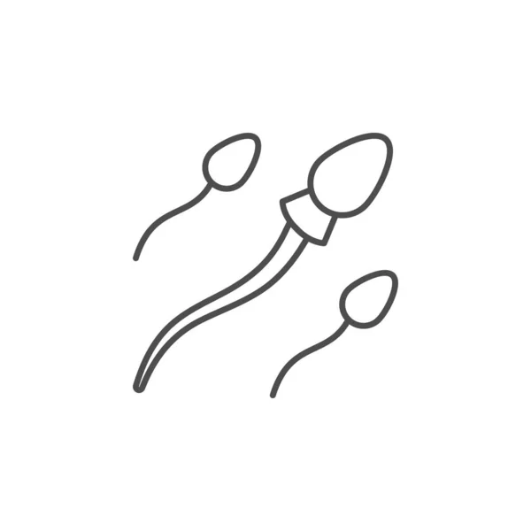 Ícone de contorno de linha celular de esperma — Vetor de Stock