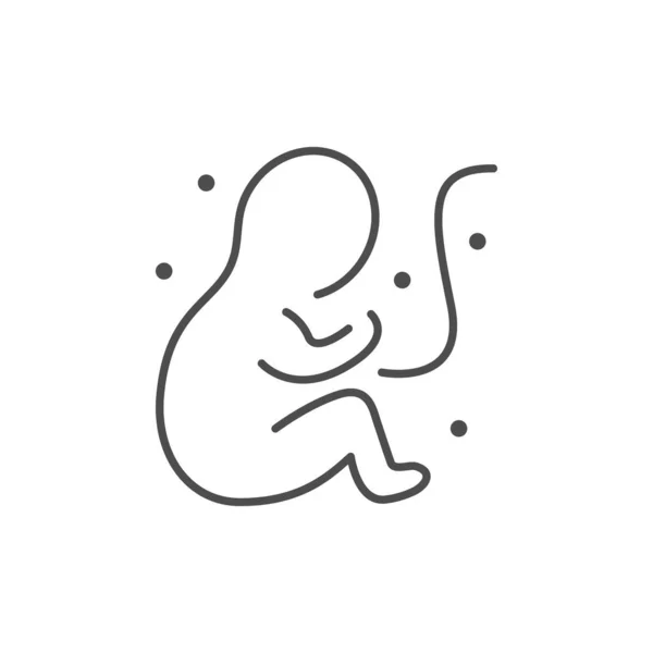 Human fetus line outline icon — Stock Vector