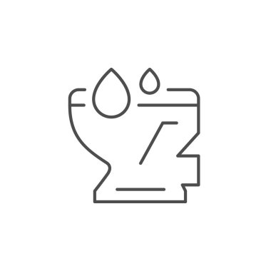 Su tuvaleti hattı ana hatları simgesi