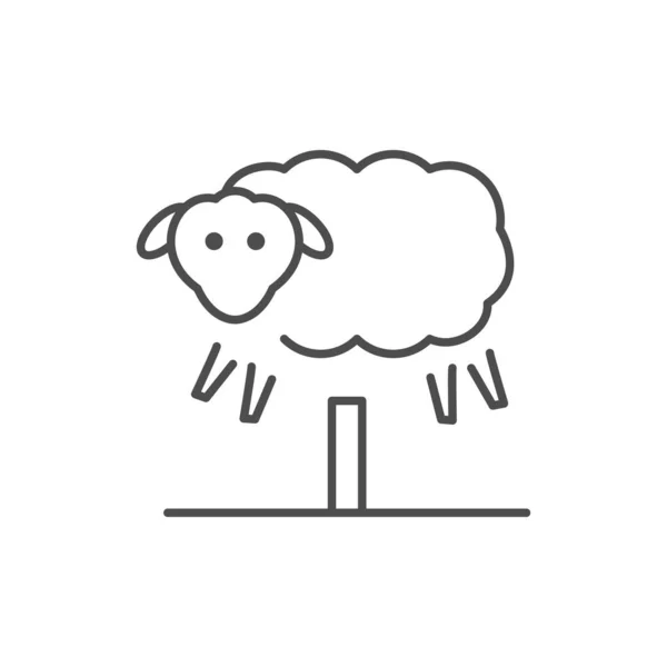 Sheep counting line outline icon — Stock Vector