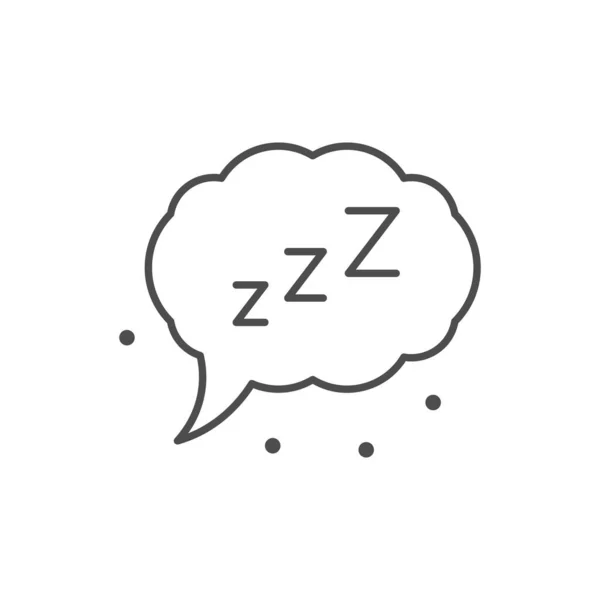 Sonido dormido línea contorno icono — Vector de stock