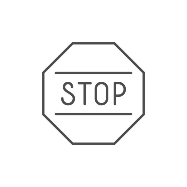 Stop tábla vonal vázlatos ikon — Stock Vector