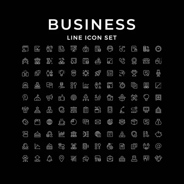 Установить линии иконки бизнеса — стоковый вектор