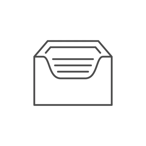 Obrysová ikona držáku ubrousků izolovaná na bílém — Stockový vektor