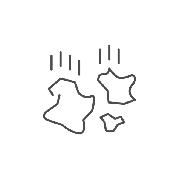 Rumpat papper linje kontur ikon isolerad på vitt — Stock vektor