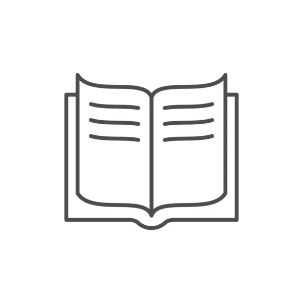 Ícone de esboço de linha de livro aberto — Vetor de Stock