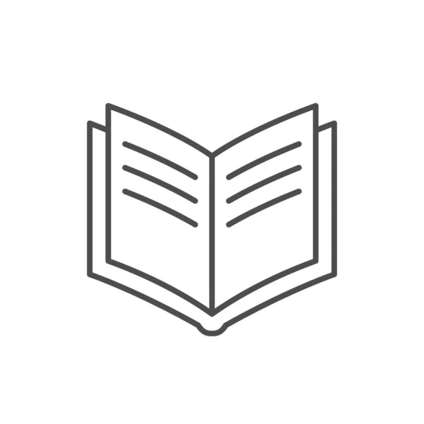 Otevřít ikonu osnovy řádku knihy — Stockový vektor