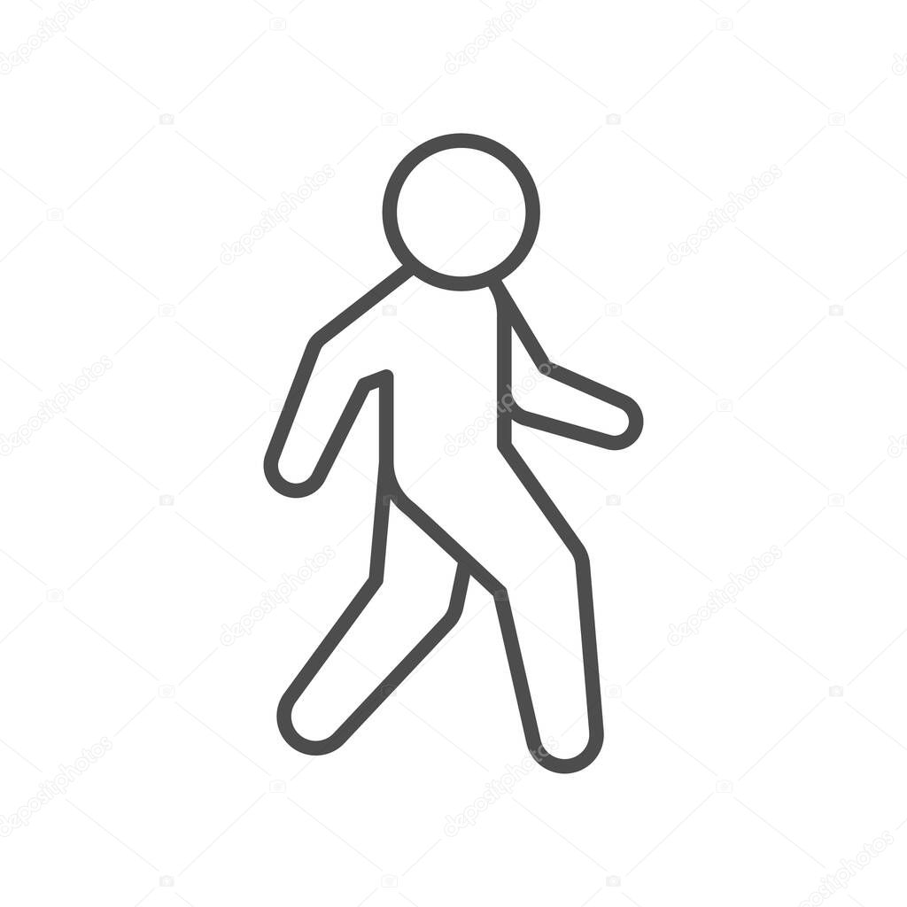 Pedestrian line icon or walking concept