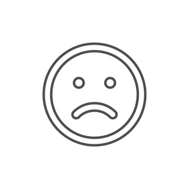 Üzgün gülümseme çizgisi ana hatları simgesi