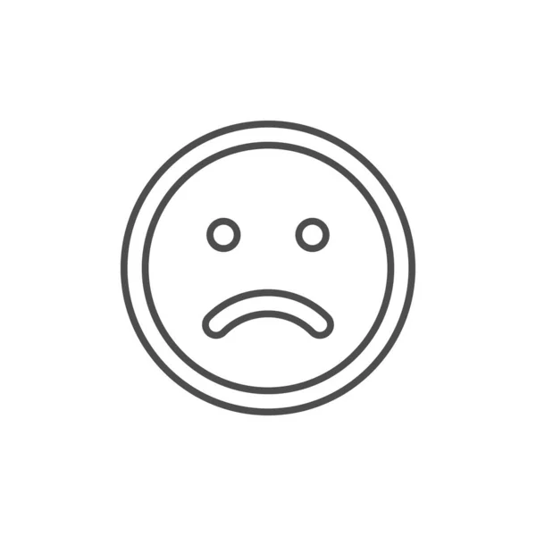 Triste sonrisa línea contorno icono — Vector de stock