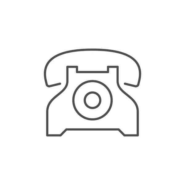 Retro phone line outline icon isolated on white — Stock Vector