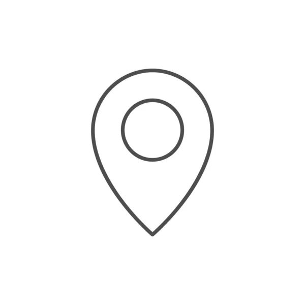 Icono de esquema de línea de puntero de mapa aislado en blanco — Vector de stock
