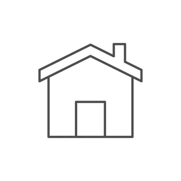 Casa linea icona o concetto immobiliare isolato su bianco — Vettoriale Stock