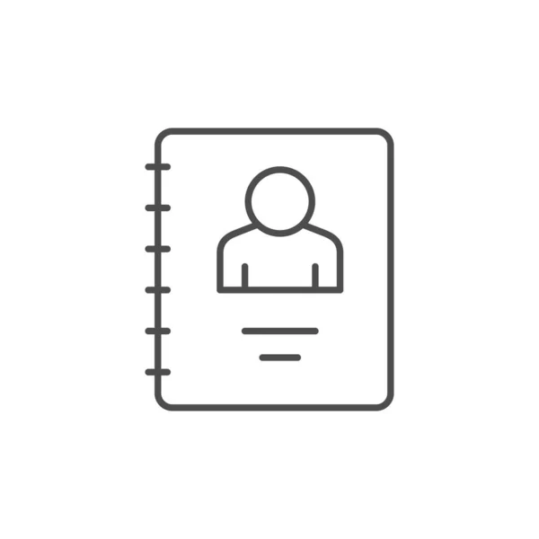 Icono de esquema de línea organizador personal aislado en blanco — Vector de stock