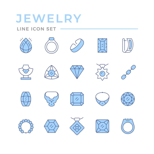 Définir des icônes de ligne de couleur de bijoux — Image vectorielle