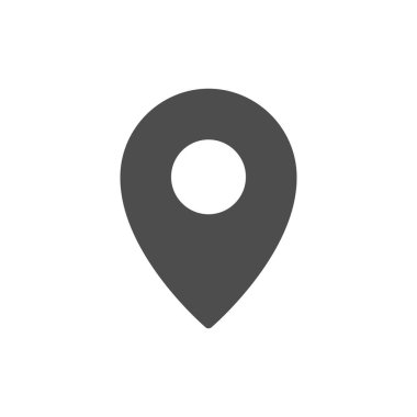 Harita imleci simgesi veya konum simgesi beyaz üzerine izole edilmiş