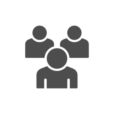 İnsanlar beyaz üzerine izole edilmiş sembol ya da simge sembolünü gruplandırır