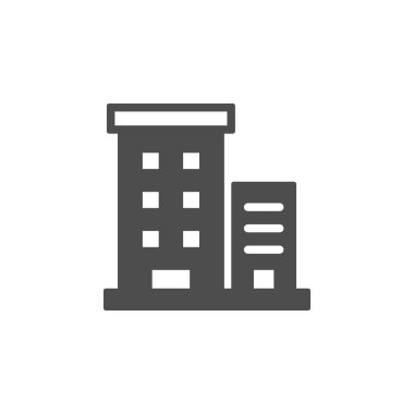 Daire sembolü ya da bina işareti beyaza izole edildi