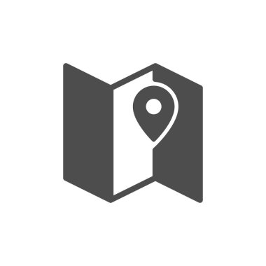 Beyaz üzerinde izole edilmiş imleç simgesi olan harita