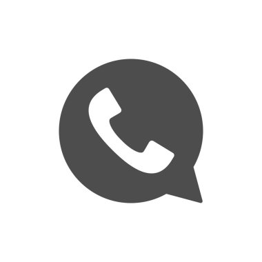 Telefon çağrısı simgesi veya iletişim işareti beyaza izole edildi