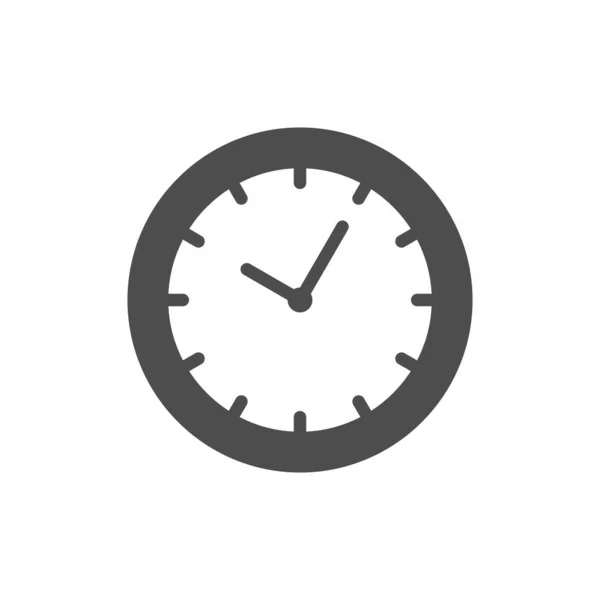 Reloj icono glifo o concepto de tiempo aislado en blanco — Archivo Imágenes Vectoriales