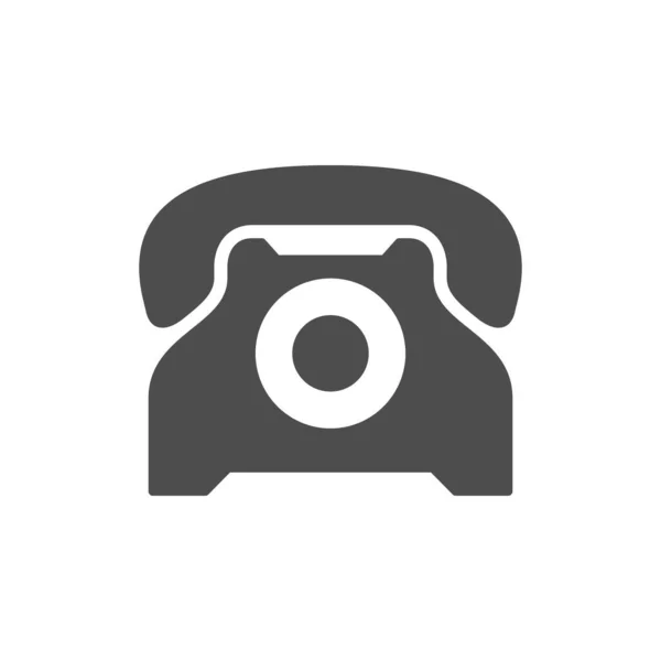 Ρετρό τηλέφωνο εικονίδιο glyph ή τηλεφωνικό σήμα που απομονώνονται σε λευκό — Διανυσματικό Αρχείο