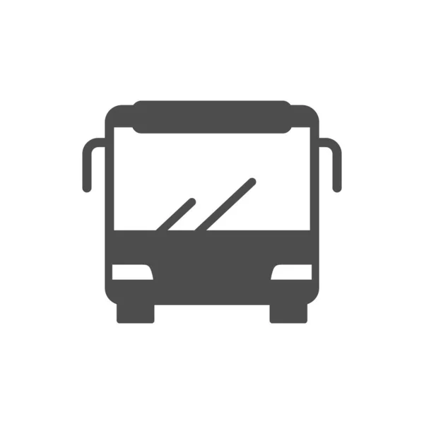 Ícone de glifo de ônibus ou conceito de transporte público isolado em branco — Vetor de Stock