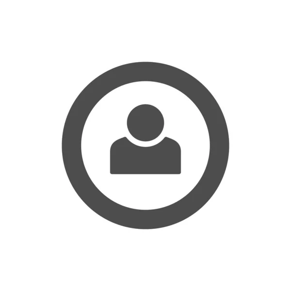 Persona en círculo icono de glifo aislado en blanco — Vector de stock