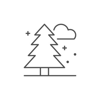 Pine forest line outline icon